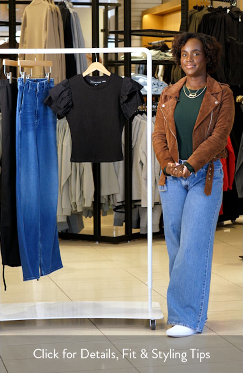 Gathered Sleeve Knit Top, sales video thumbnail