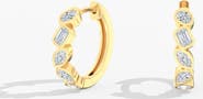 Everlee Multi-Shape Bezel Lab Diamond Hoop in 14K Gold