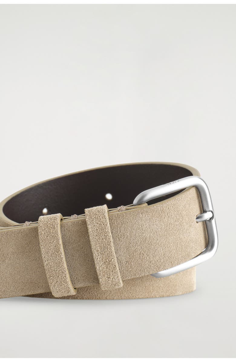 COS Classic Suede Belt, Alternate, color, Beige