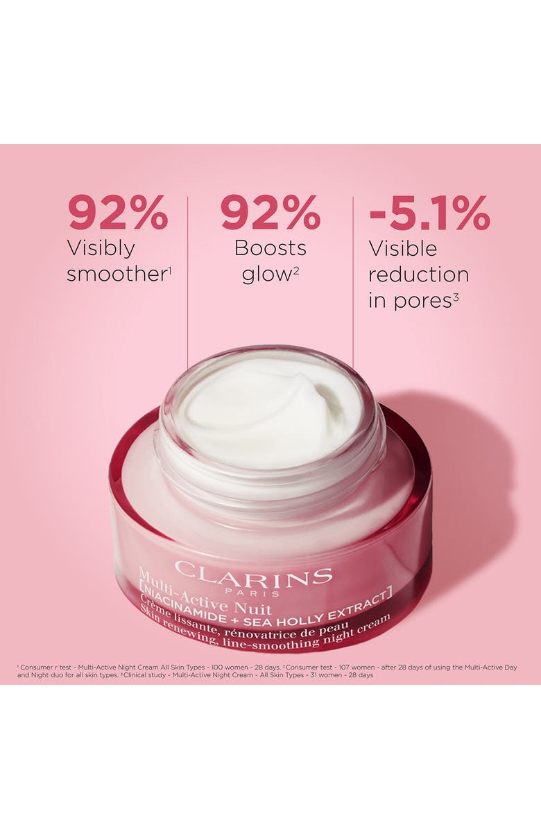 Clarins Multi-Active Night Moisturizer for Lines, Pores, Glow with Niacinamide, Alternate, color,