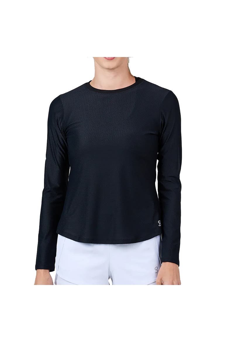 Staples Womens Long Sleeve Tennis Shirt, Main, color, Black