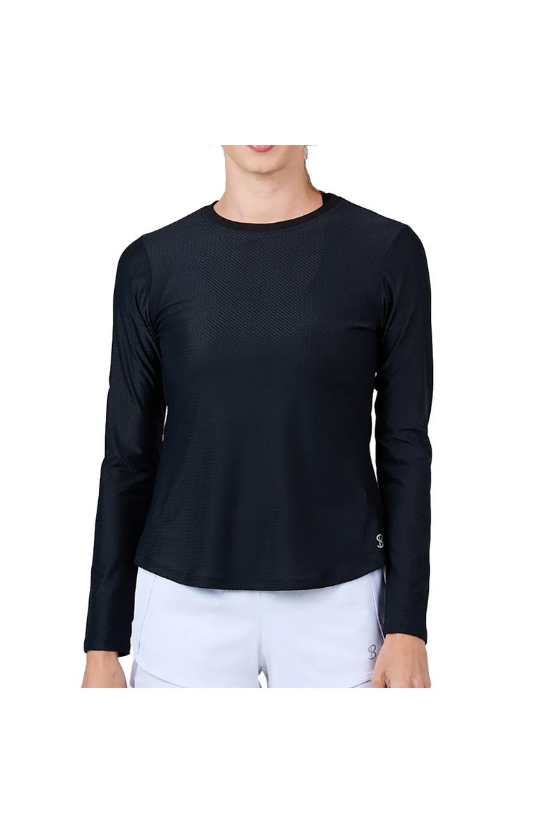 Sofibella Staples Womens Long Sleeve Tennis Shirt, Main, color, Black