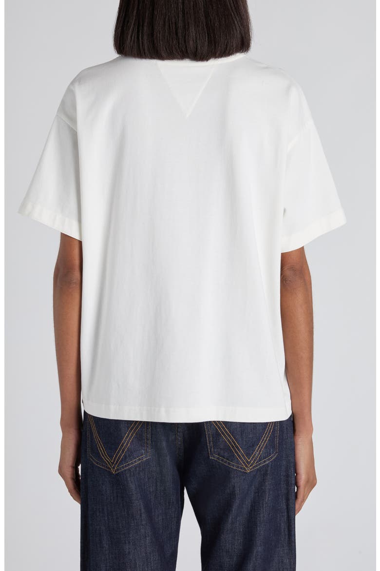 Pima Cotton Pocket T-Shirt with Intrecciato Suede Patch, Alternate, color, 9071 CHALK