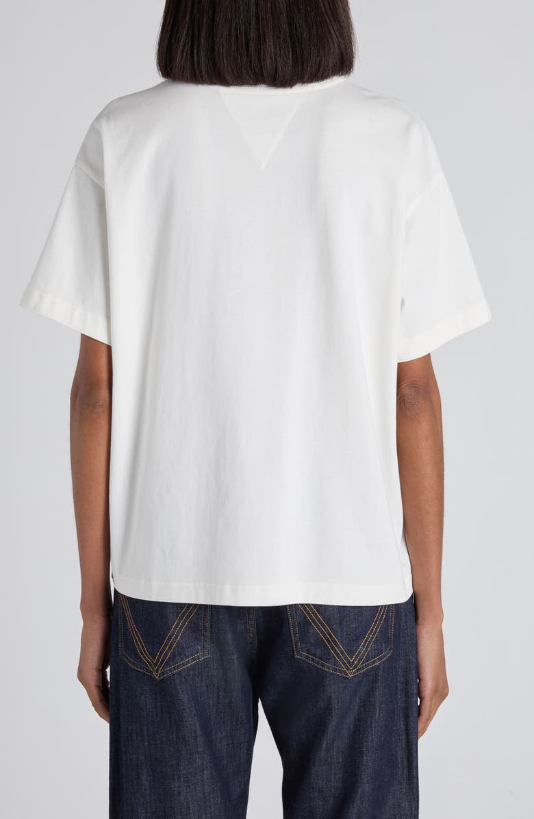 Bottega Veneta Pima Cotton Pocket T-Shirt with Intrecciato Suede Patch, Alternate, color, 9071 Chalk