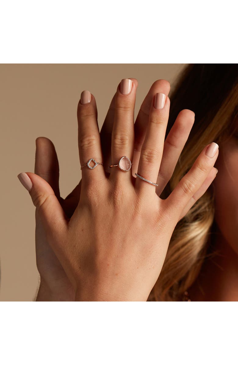 Monica Vinader Siren Small Nugget Stacking Ring, Alternate, color, Rose Gold/ Rose Quartz