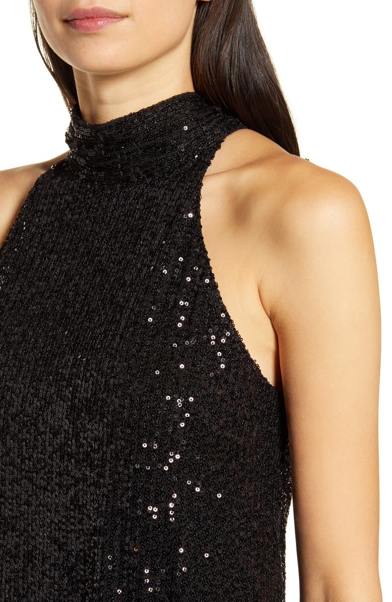 Halogen<sup>®</sup> High Neck Sequin Halter Top, Alternate, color,