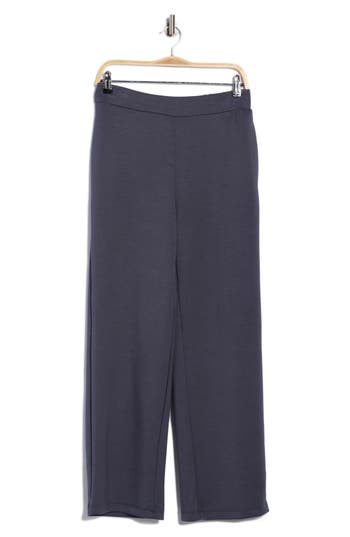 T Tahari Scuba Knit Wide Leg Pants In Gray