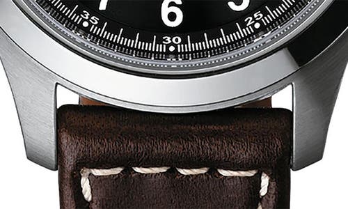 Hamilton Khaki Field Automatic Leather Strap Watch, 40mm In Brown/black/silver
