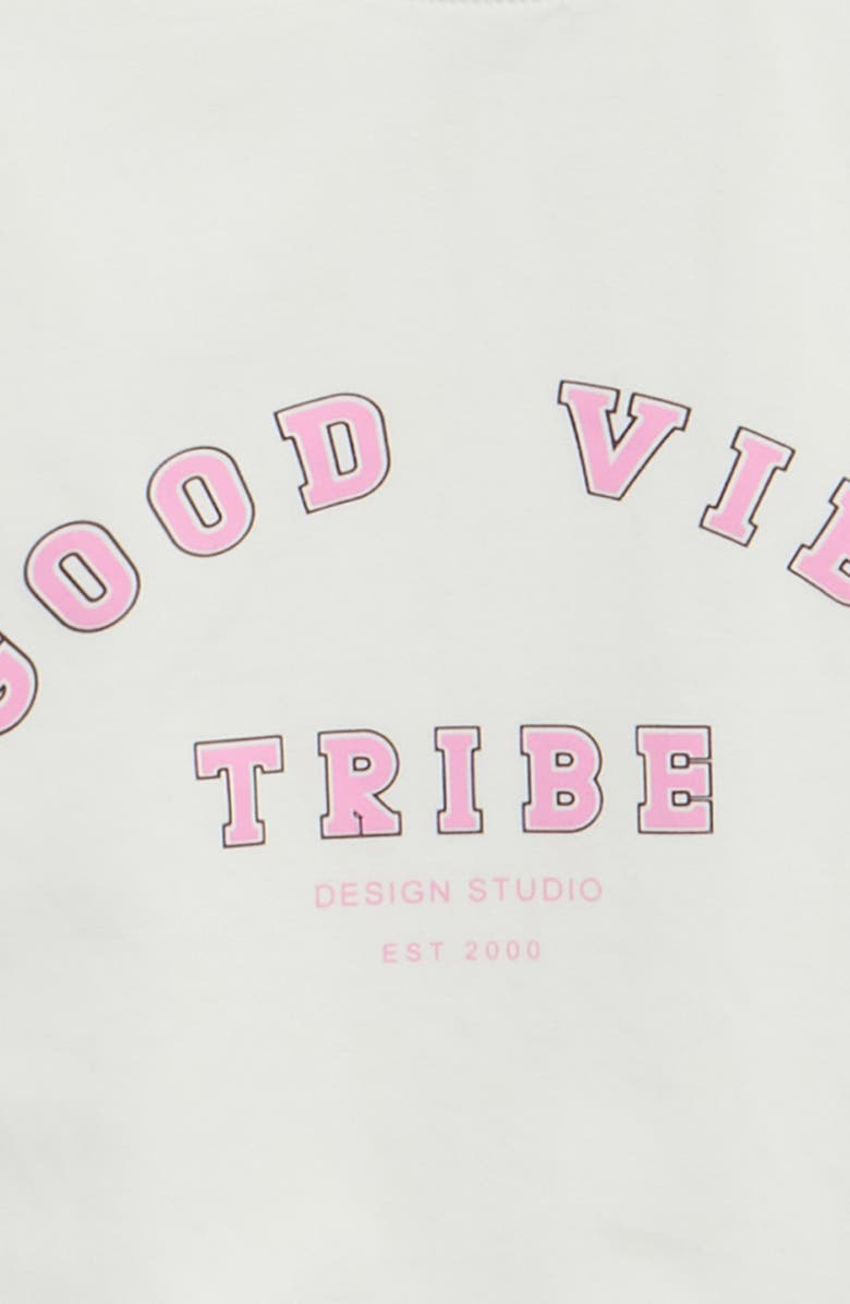 TINY TRIBE Good Vibe Graphic T-Shirt, Alternate, color, White