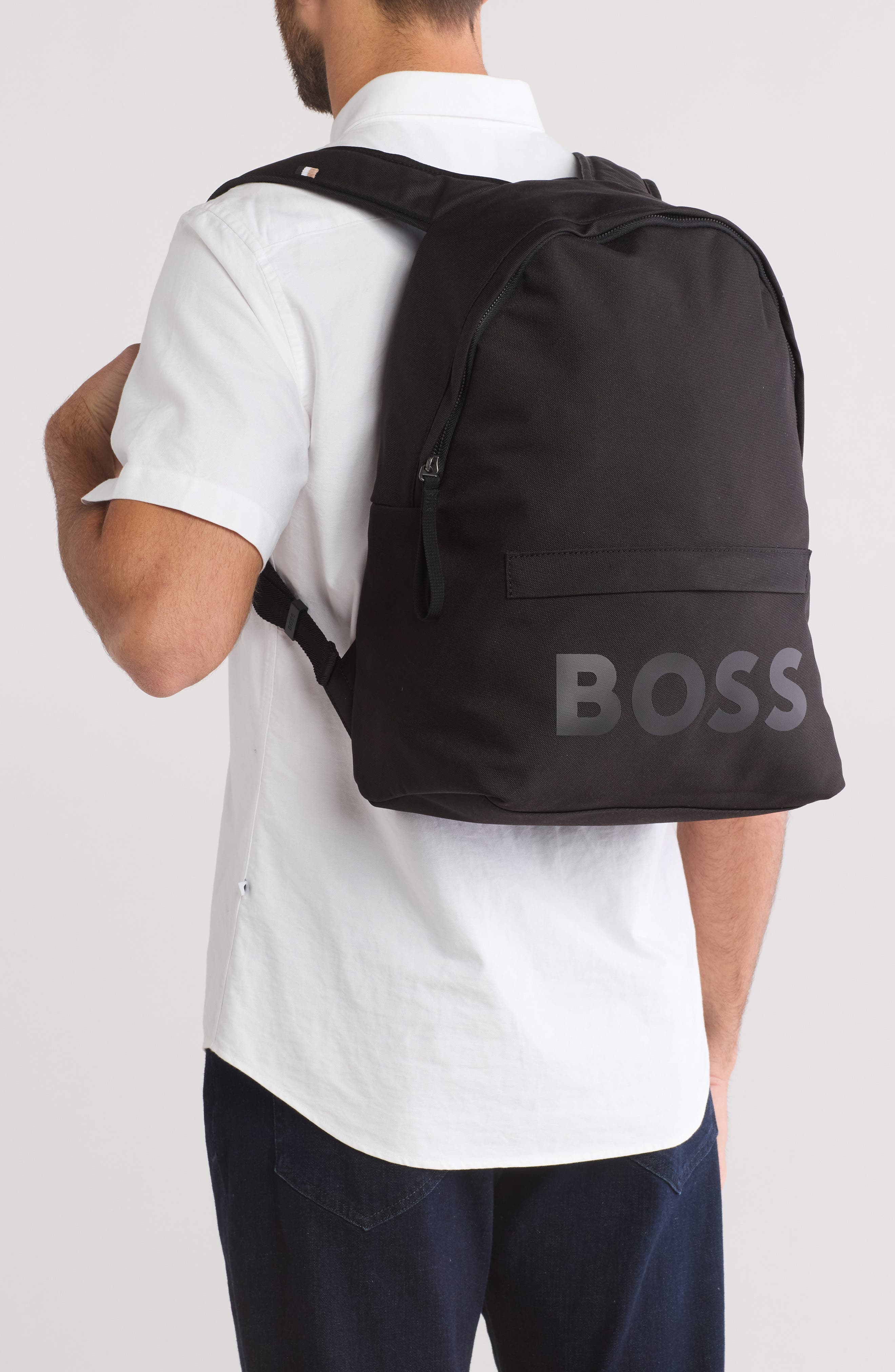 BOSS Pixel Logo Backpack, Alternate, color, Black