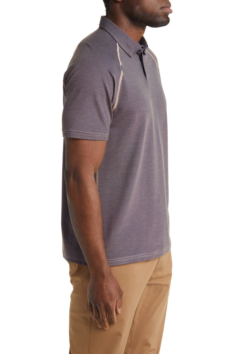 Delta Piqué Performance Polo, Alternate, color, MAHOGANY ROSE/ NAVY