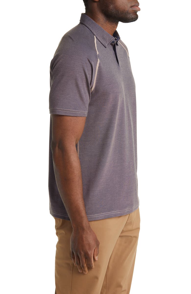 Rhone Delta Piqué Performance Polo, Alternate, color, Mahogany Rose/ Navy