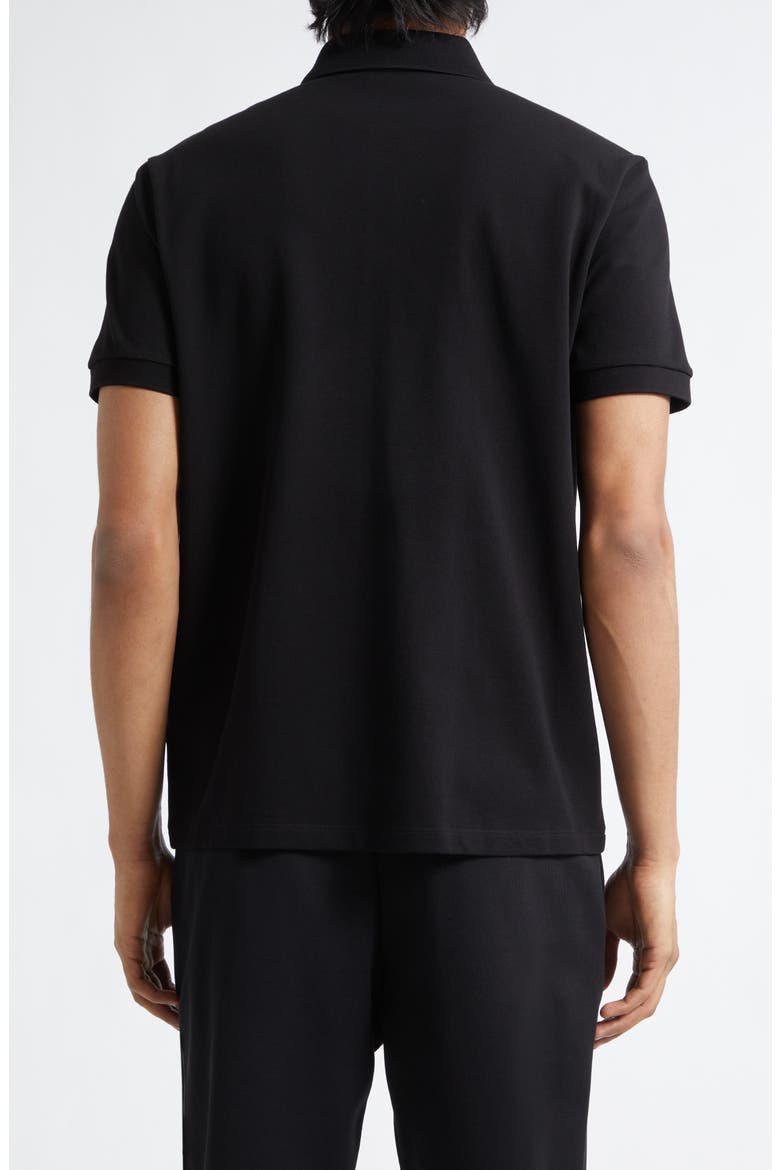 Cotton Pique Zip Polo, Alternate, color, BLACK