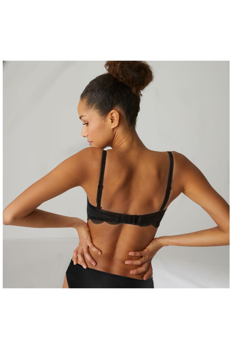 Karma Underwire Strapless Plunge Bra, Alternate, color, BLACK