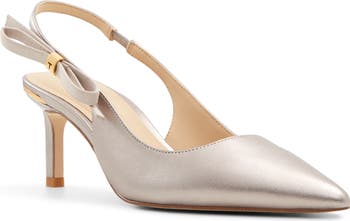 Ted Baker Bubeli Suede Pointed 2024 Toe Rose Gold Accent Pumps Brown size 39/8.5 US