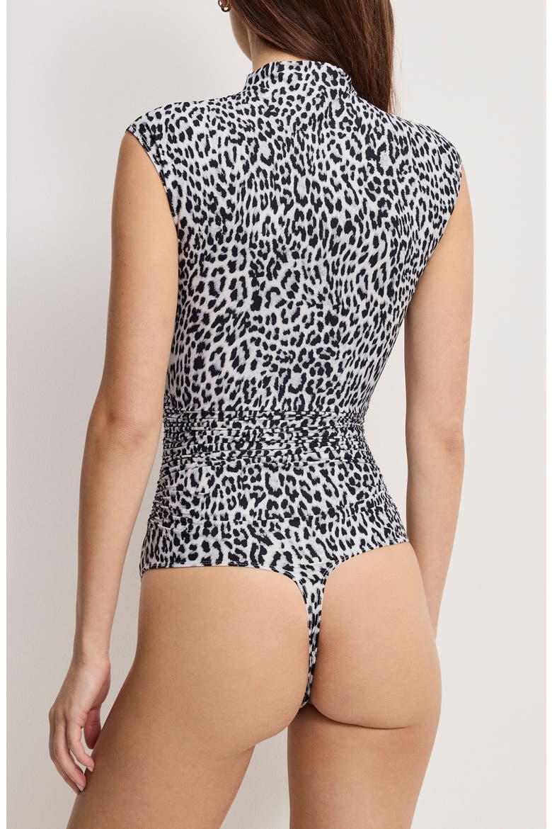 Weightless Mock Neck Bodysuit, Alternate, color, BLACK AND GREY LEOPARD