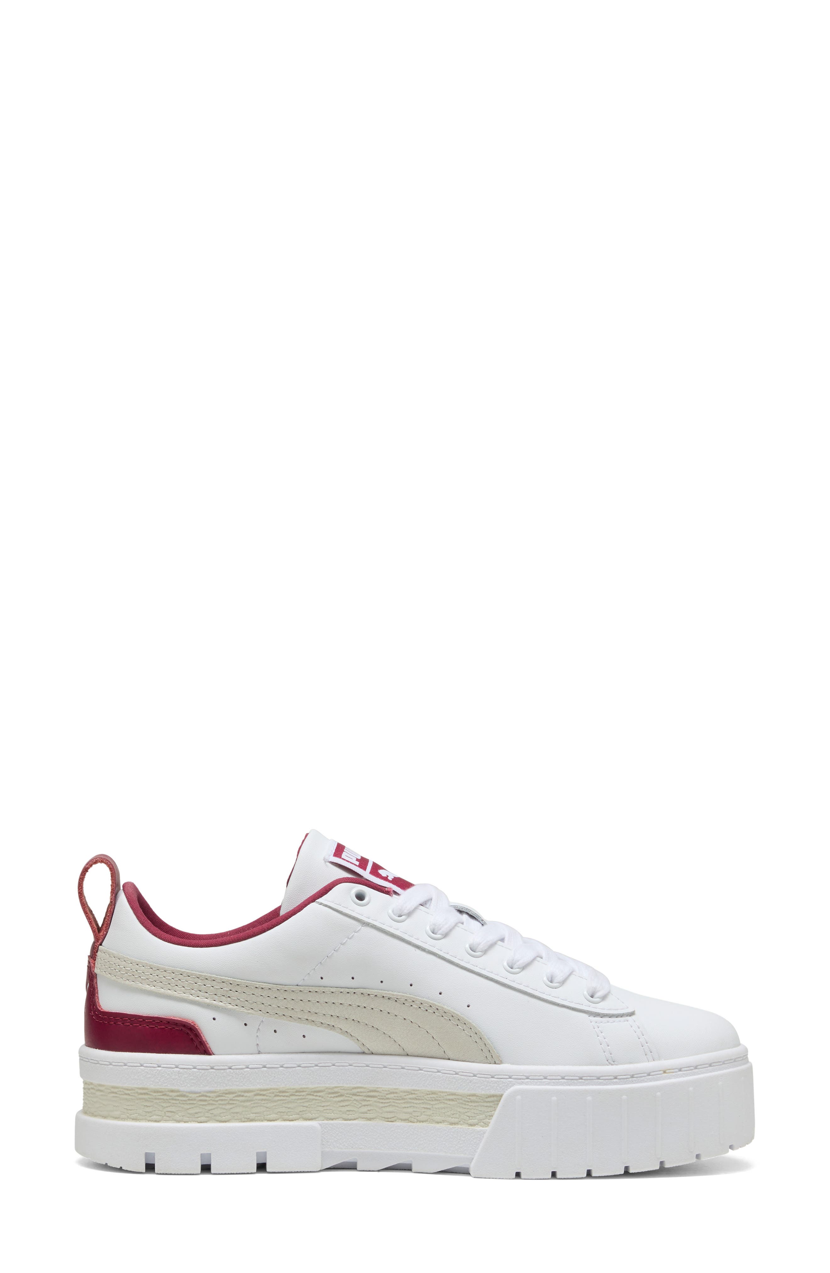 PUMA Mayze Classic Platform Sneaker, Alternate, color, Puma White-Port