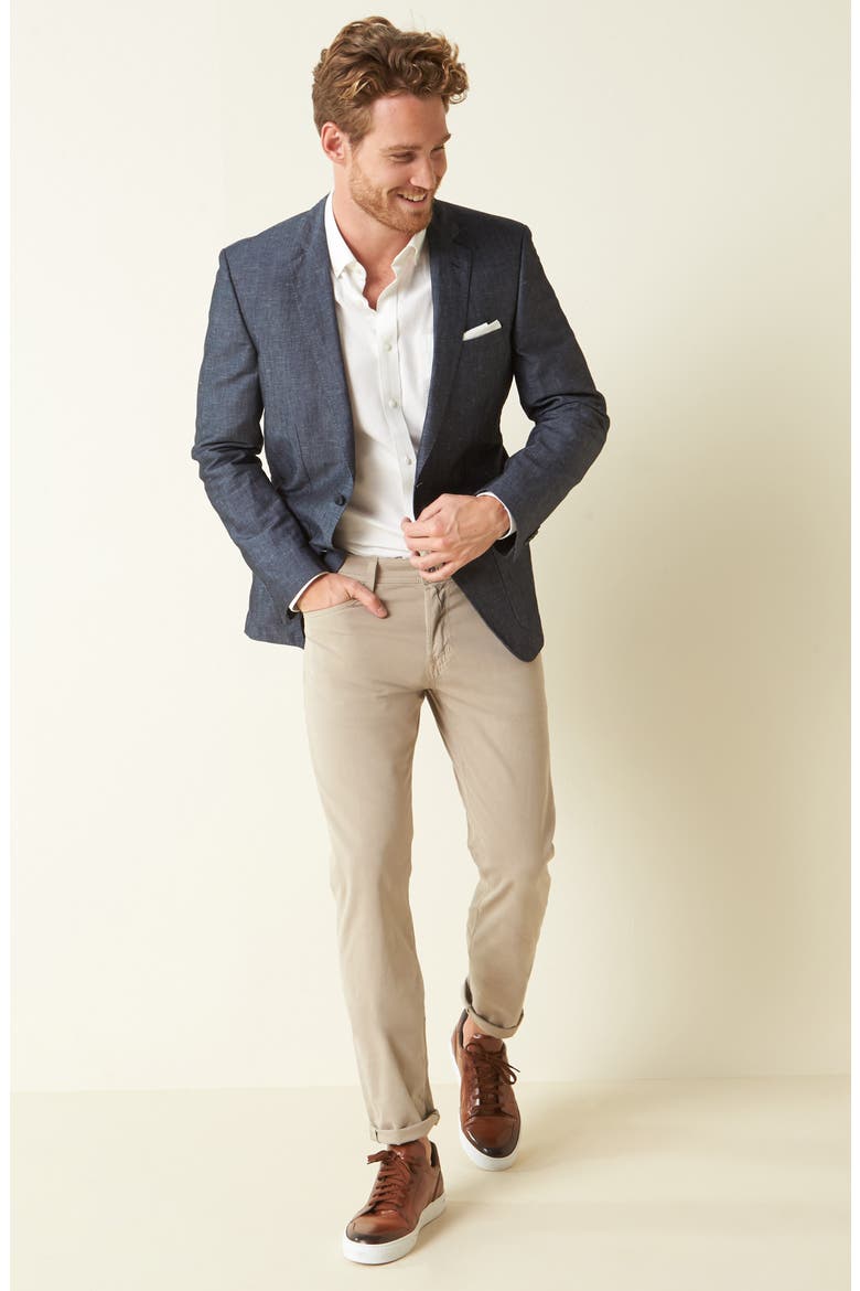 Tellis Sueded Stretch Sateen Slim Leg Pants (Nordstrom Exclusive), Main, color, DESERT STONE