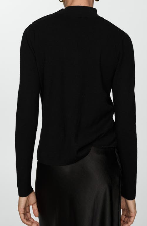 Shop Mango Button Trim Sweater In Black
