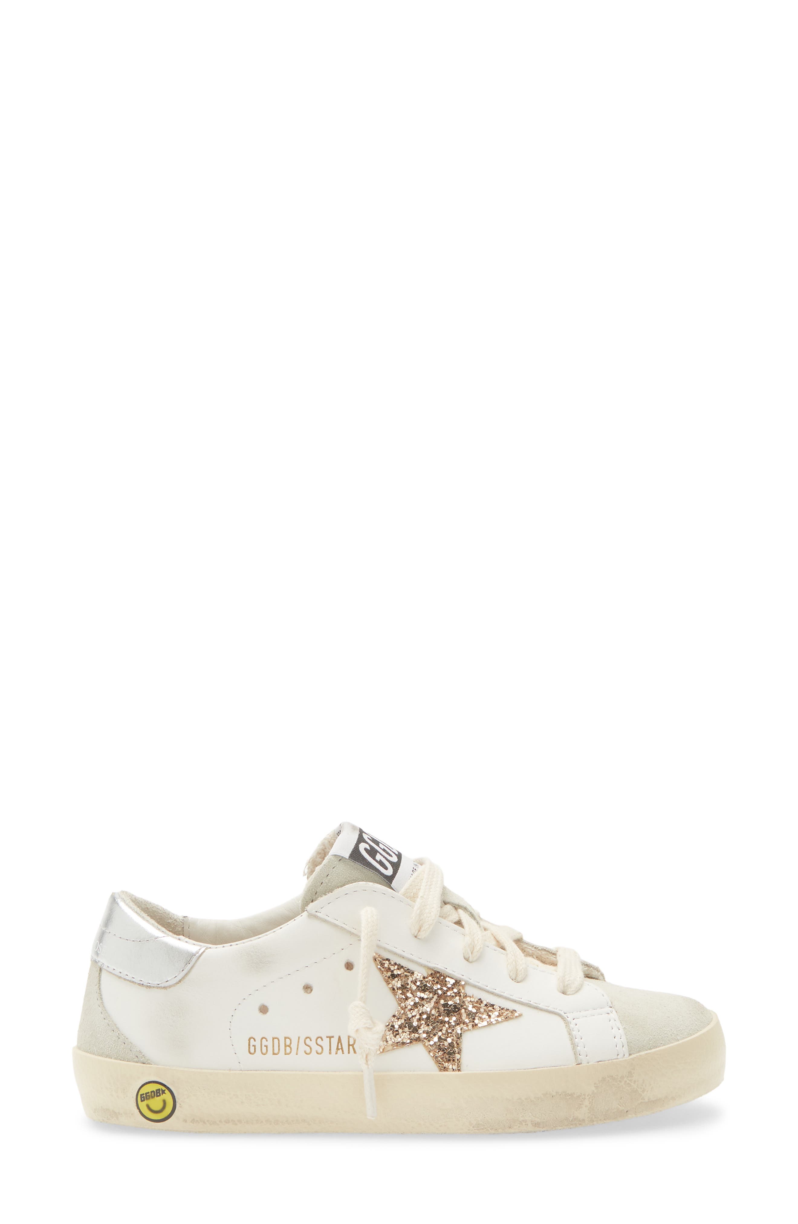 Kids' Super-Star Sneaker, Alternate, color, WHITE/ ICE/ GOLD/ SILVER