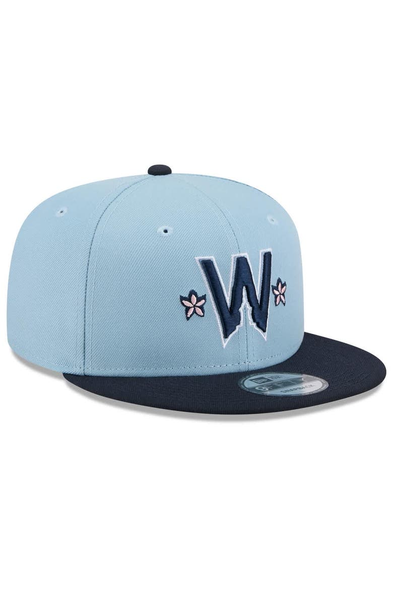 Men's New Era Light Blue/Navy Washington Nationals 2025 City Connect 9FIFTY Snapback Hat, Alternate, color, Light Blue
