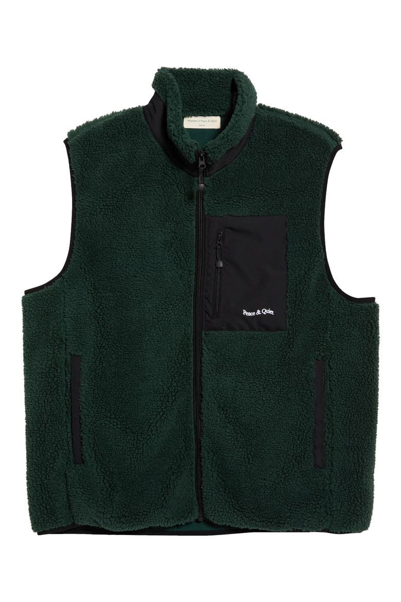 Wordmark Fleece Vest, Alternate, color, PINE