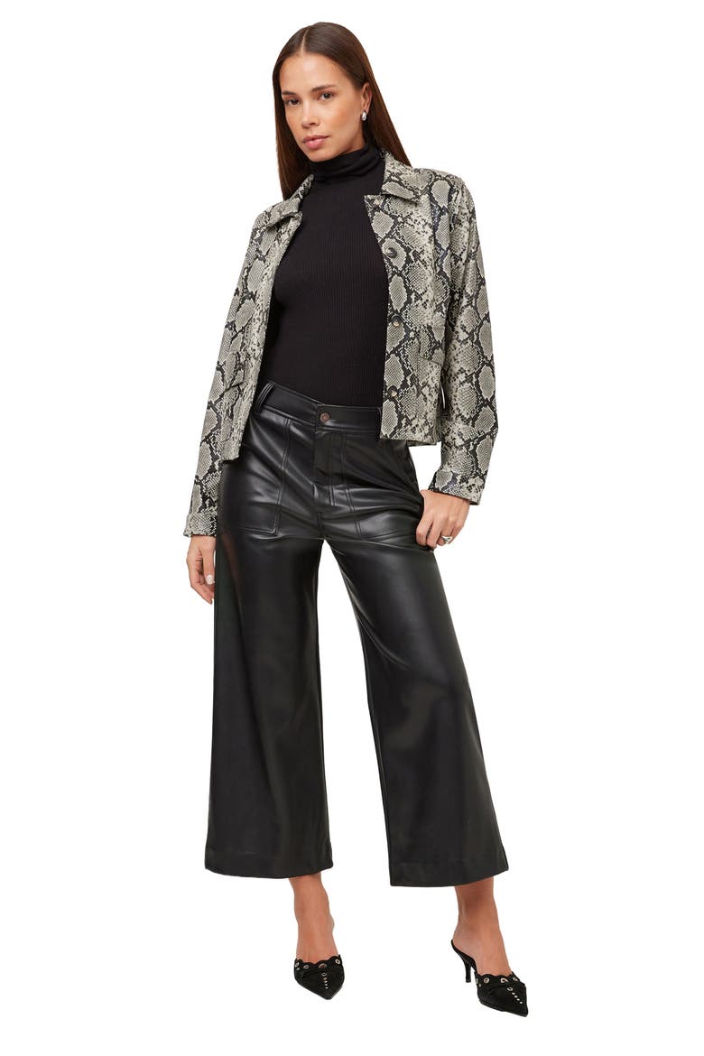 Victoria Faux Leather Jacket, Alternate, color, PRINT
