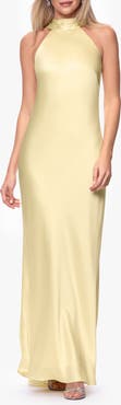 Xscape Evenings Halter Neck Satin Sheath Gown