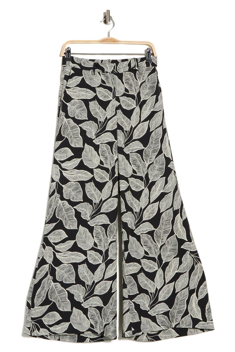 Leaf Print Wide Leg Pants, Alternate, color, BOTANICAL TRACERY PRINT