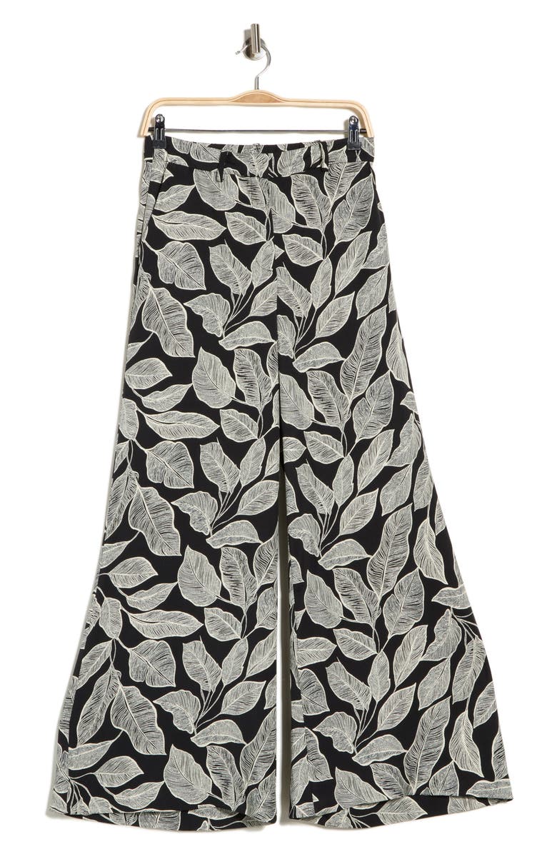 JASON WU Leaf Print Wide Leg Pants, Main, color, Botanical Tracery Print