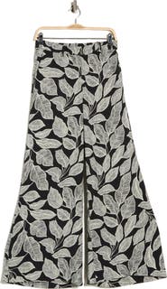 JASON WU Leaf Print Wide Leg Pants