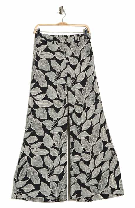 JASON WU Leaf Print Wide Leg Pants