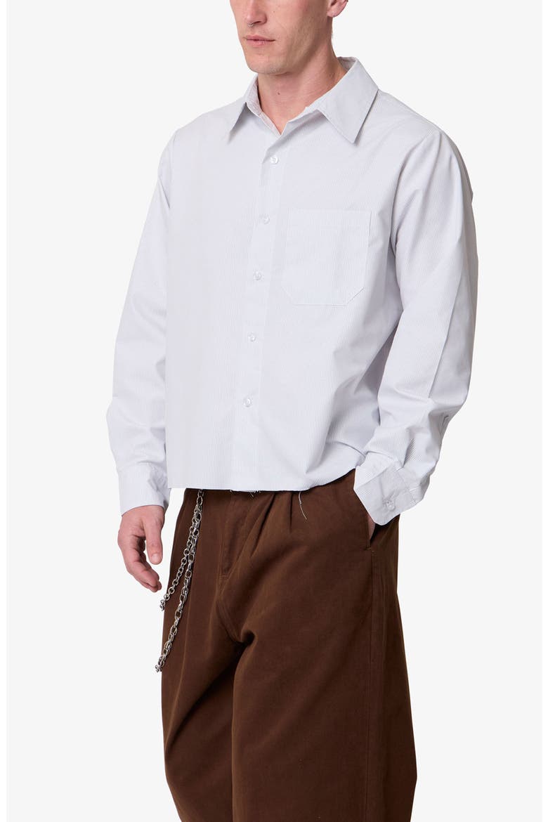 Stripe Button-Up Shirt, Alternate, color, GREY/ WHITE