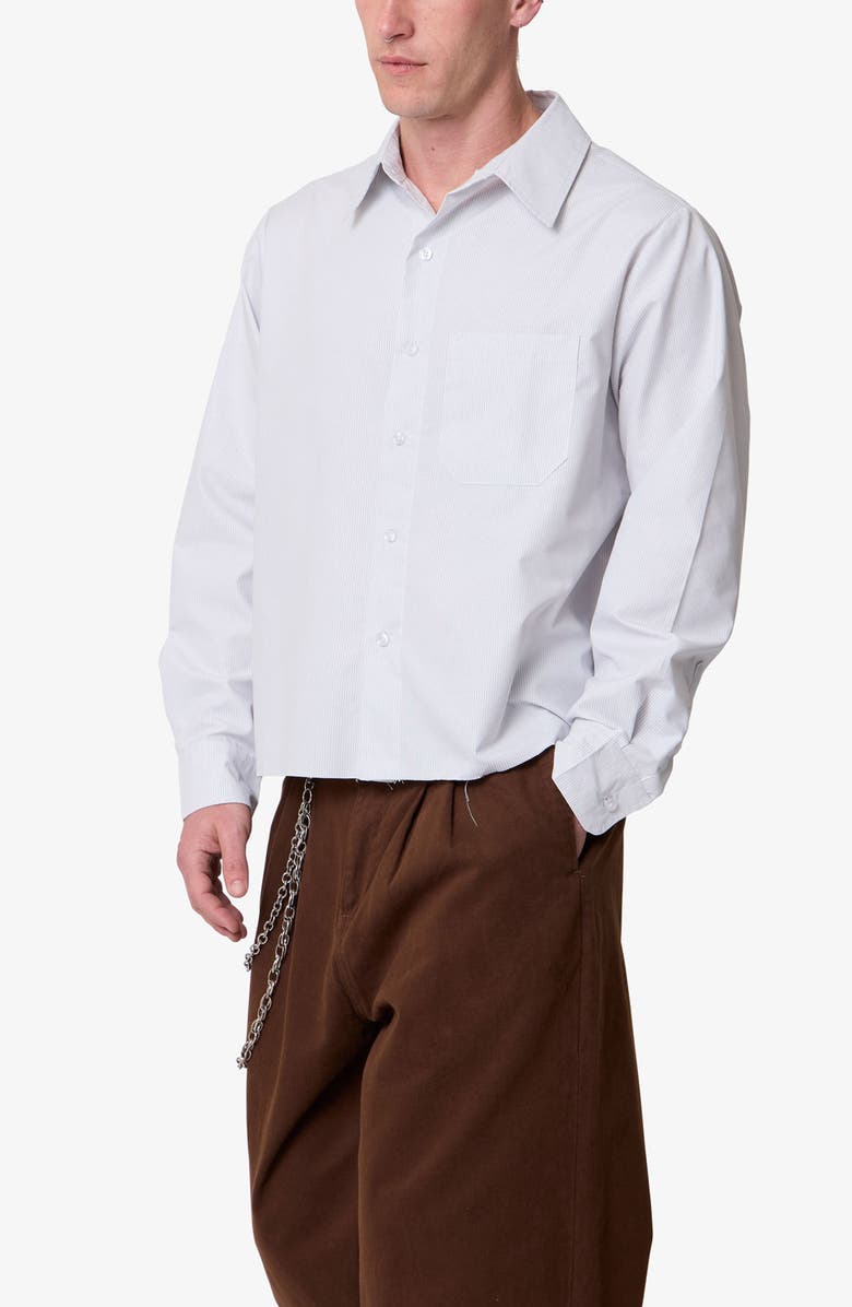 mnml Stripe Button-Up Shirt, Alternate, color, Grey/ White