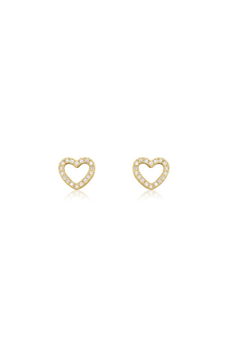 The Lovery Fine Jewelry Diamond Cut Out Heart Stud Earrings, Alternate, color,