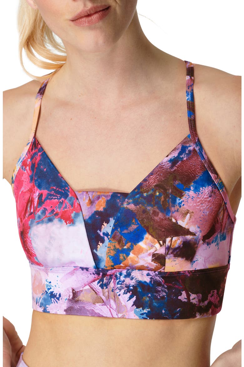 Super Sculpt Yoga Bra, Main, color, PINK CORAL PRINT