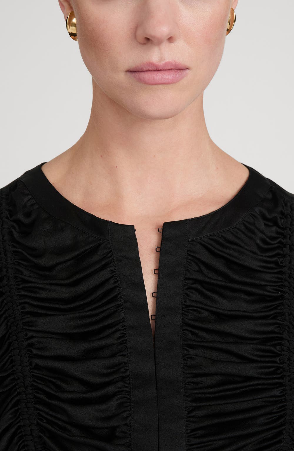 The Serre Drawstring Ruched Silk Crop Top, image 5 of 6