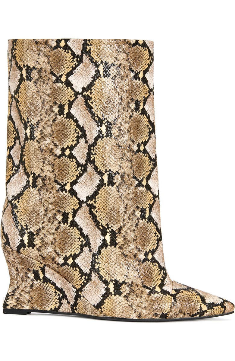 AZALEA WANG Vinci Wedge Bootie, Main, color, Beige Multi