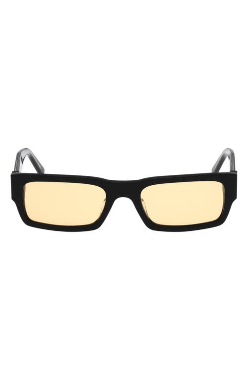 ABERCROMBIE & FITCH 54mm Rectangular Sunglasses in Shiny Black /Brown 