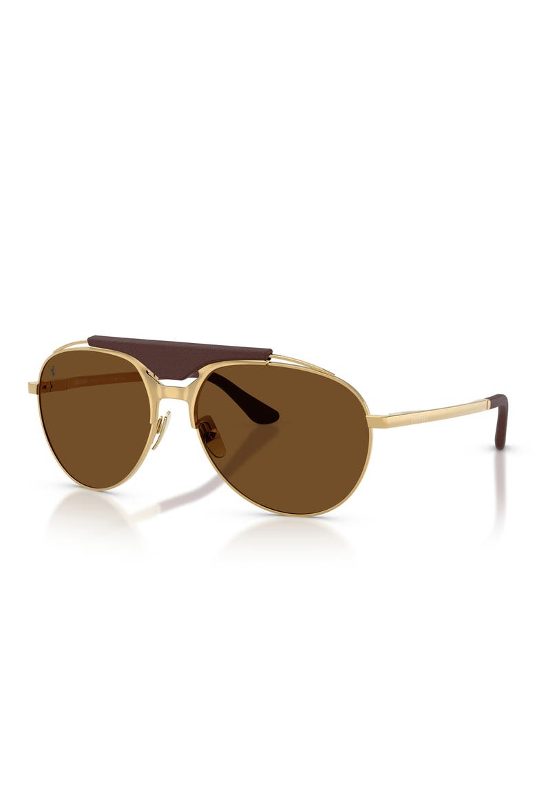 59mm Polarized Pilot Sunglasses, Alternate, color, GOLD / BROWN POLAR