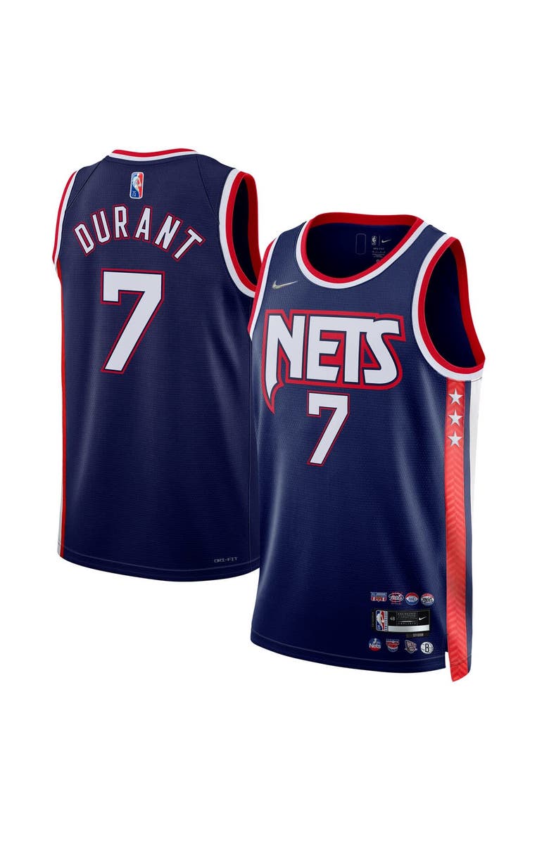 Nike Men's Nike Kevin Durant Navy Brooklyn Nets 2021/22 Swingman Jersey - City Edition, Alternate, color, 