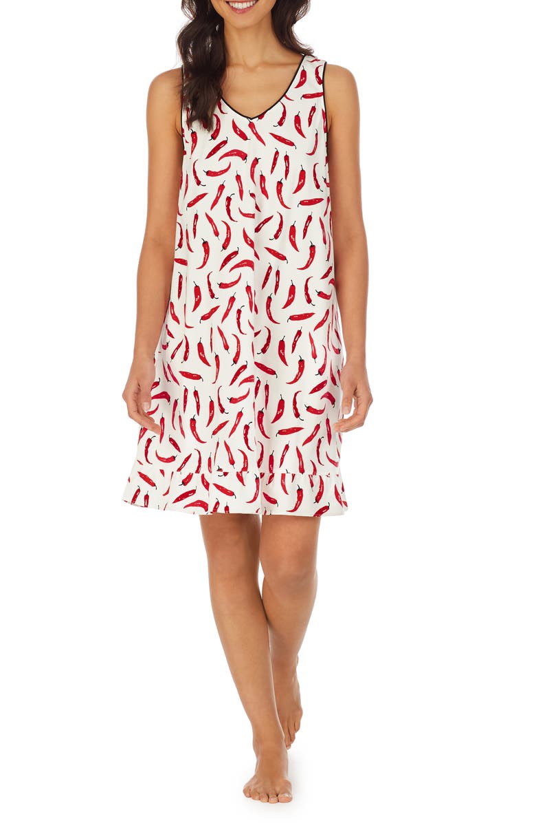 BedHead Pajamas Ruffle Hem Jersey Chemise, Main, color,