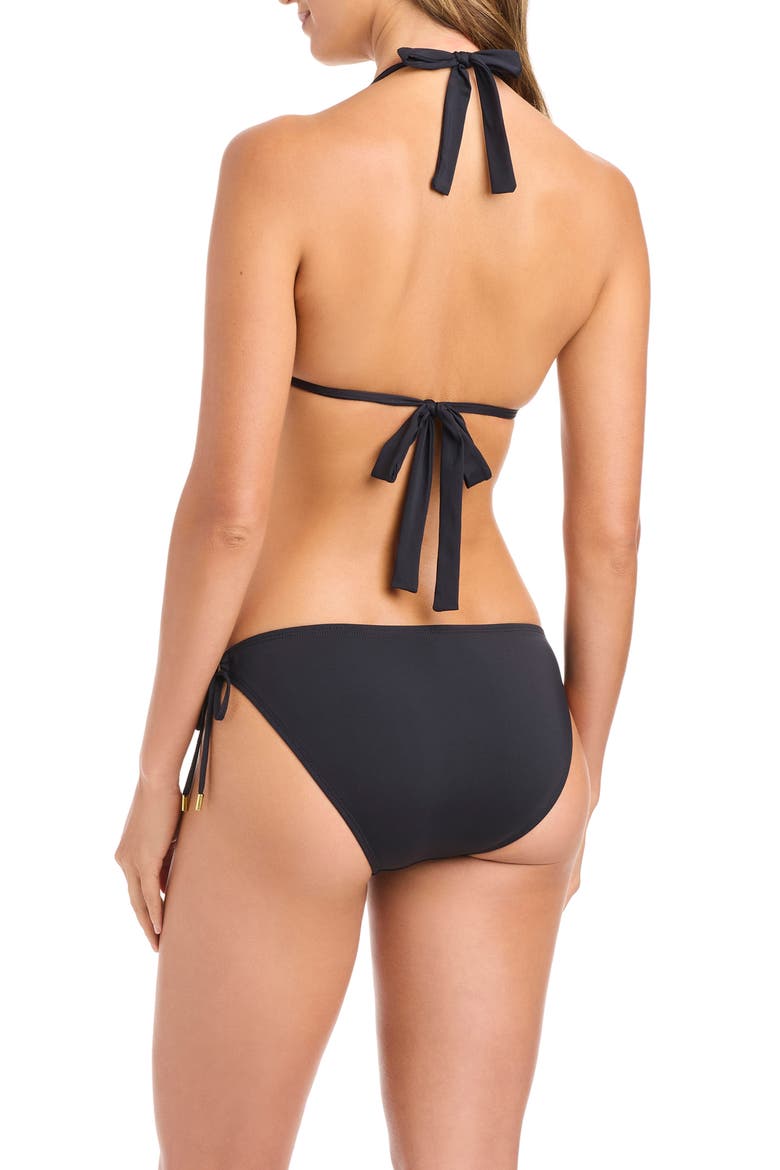 Tie Side Hipster Bikini Bottoms, Alternate, color, BLACK