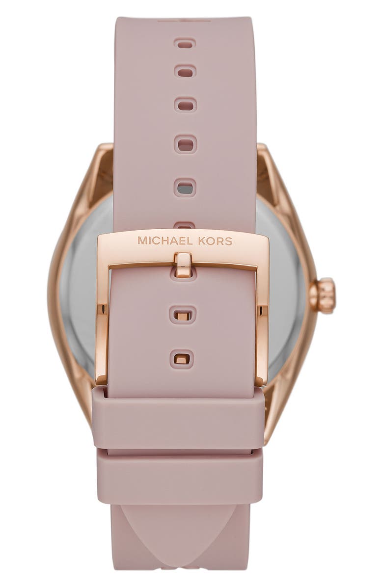 MICHAEL Michael Kors Michael Kors Janelle Silicone Strap Watch, 42mm, Alternate, color, Rose Gold