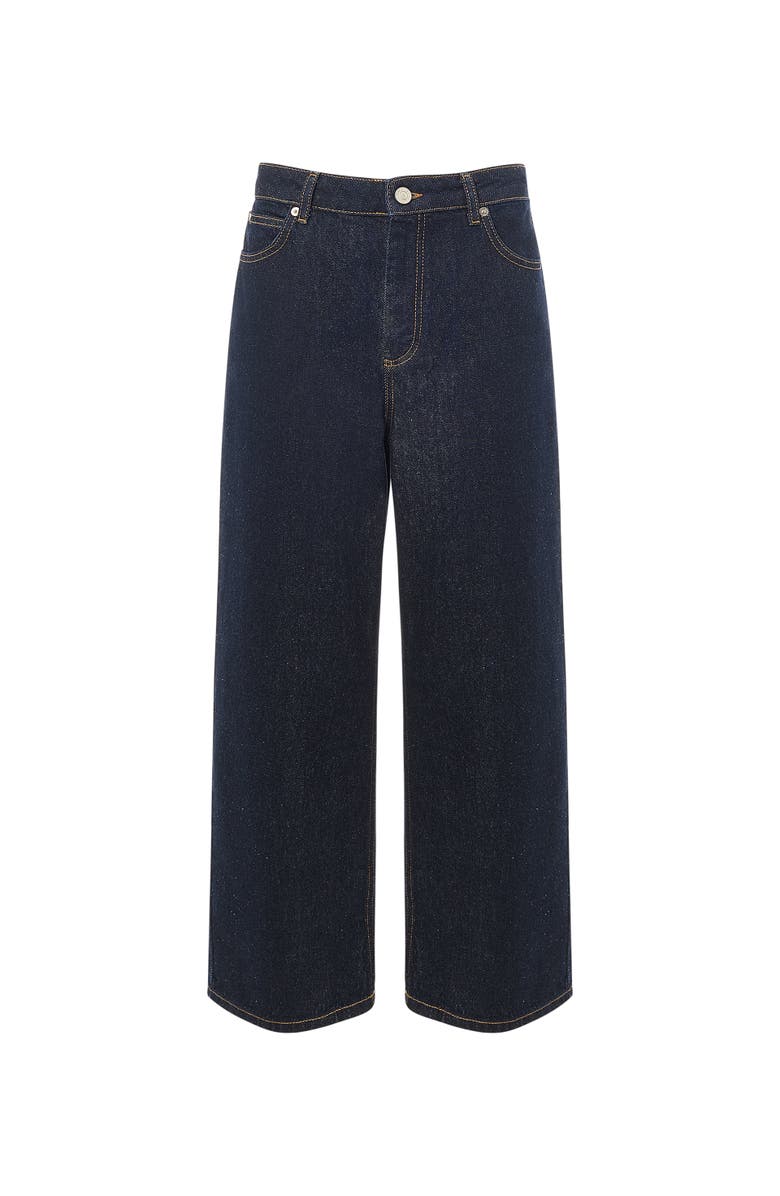 Whistles Straight Ankle Length Jeans, Alternate, color, Dark Denim