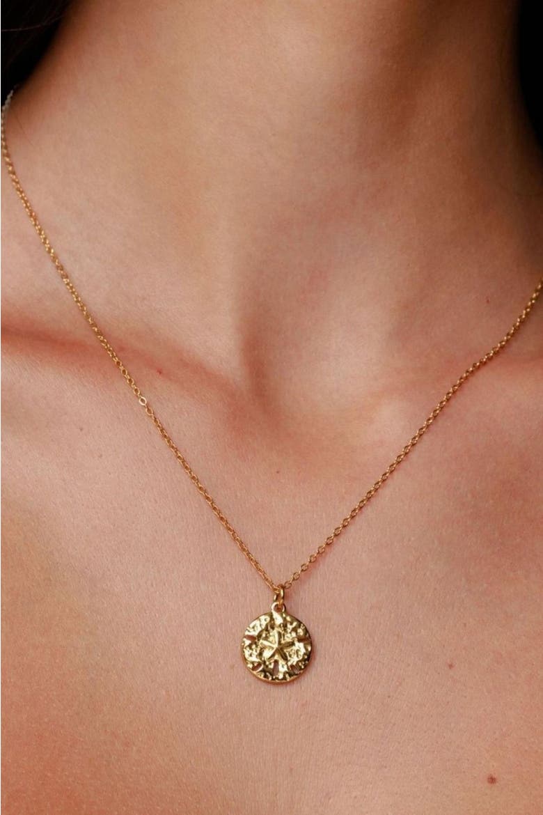 Sand Dollar Necklace, Alternate, color, Gold