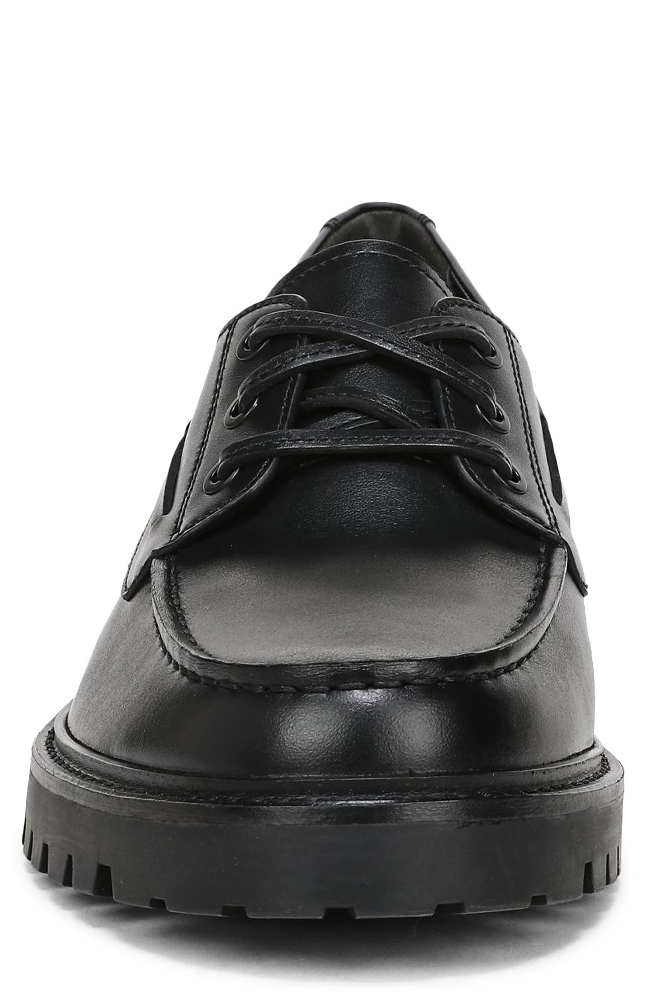 Dillon Lugged Moc Toe Boat Shoe, Alternate, color, BLACK
