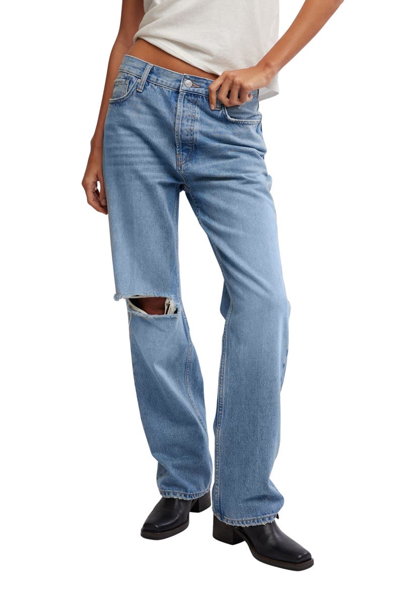 Holly Ripped Bootcut Jeans, Main, color, CAMBRIDGE