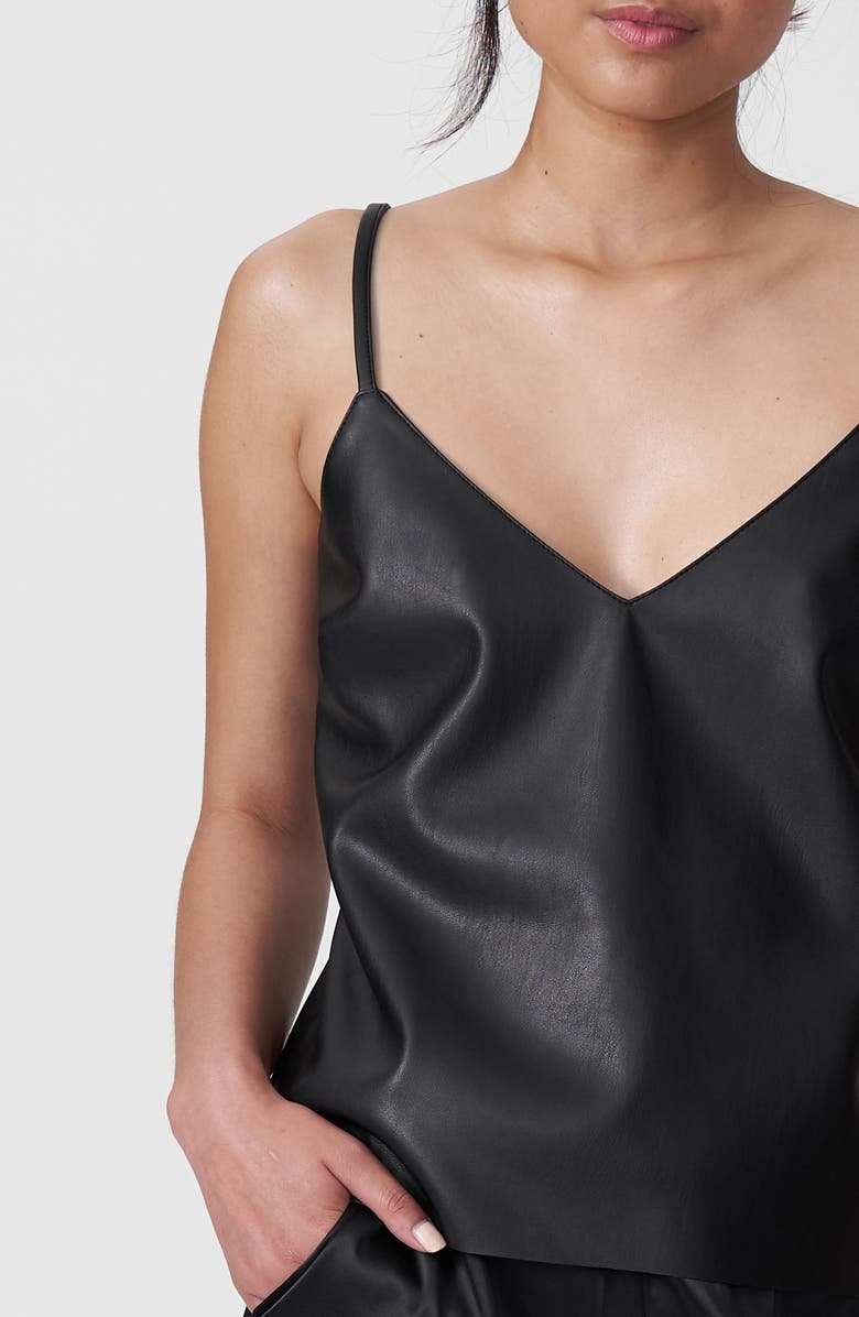 Universal Standard Fatima Faux Leather Camisole, Alternate, color, 