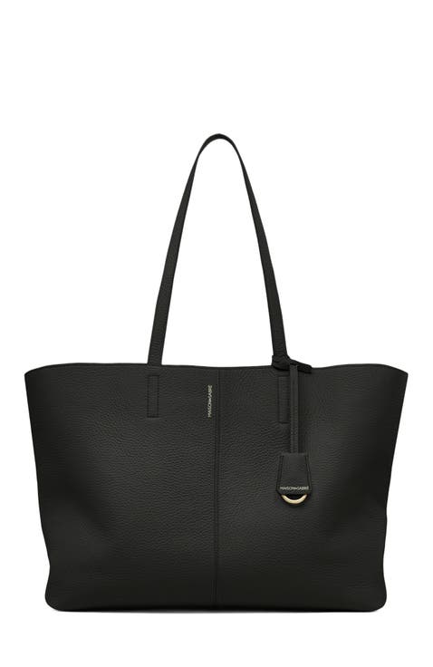 Large Leather Snap Soft Tote